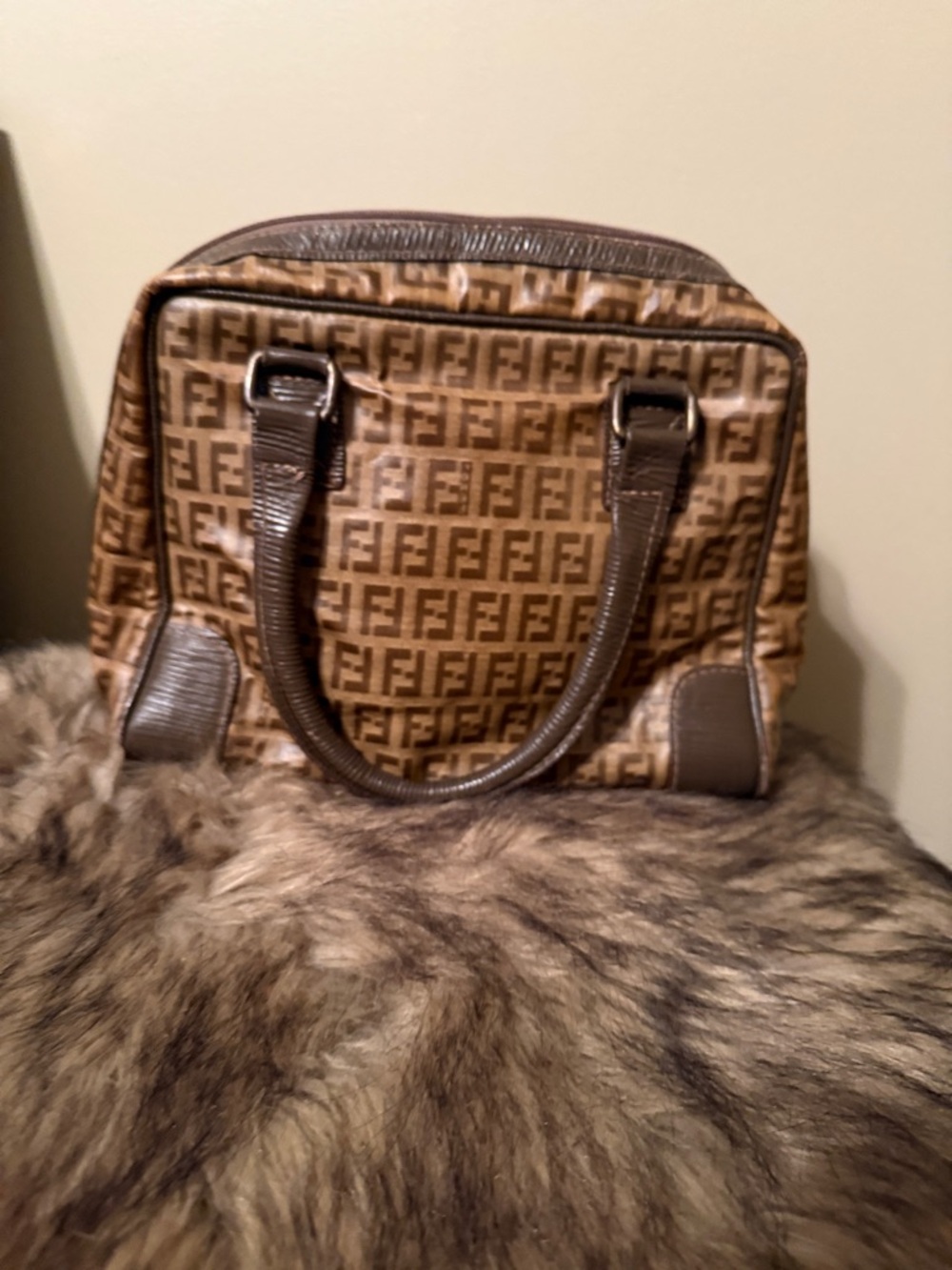 Fendi Brown Zucchino vintage Monogram Top-Handle Bag